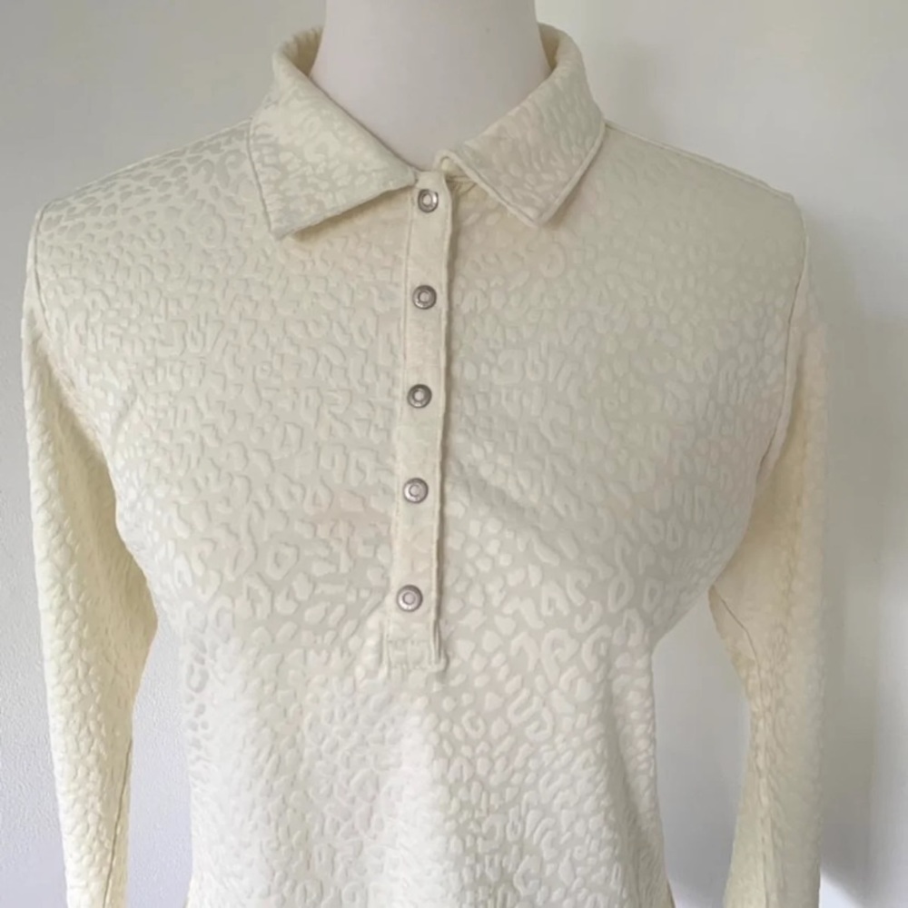 Women’s Tail Golf Shirt Beige Cream Animal Print M